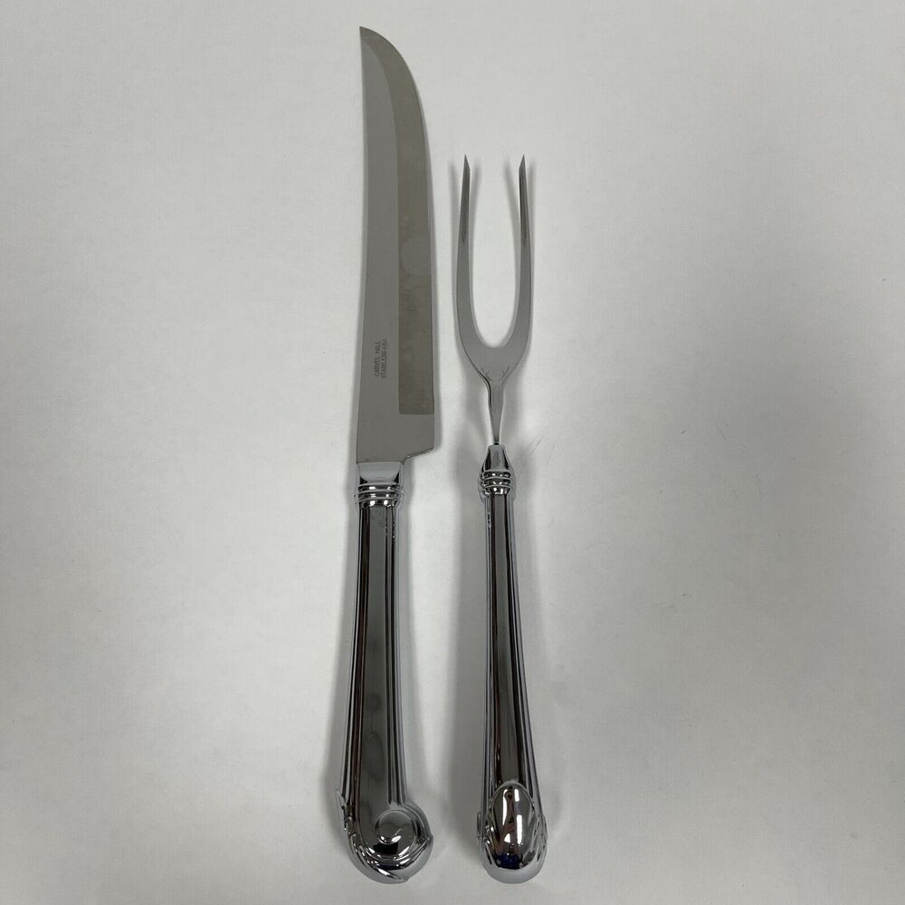 Carvel Hall by Towle Silver Carving Knife Fork Pistol Handle George Washington